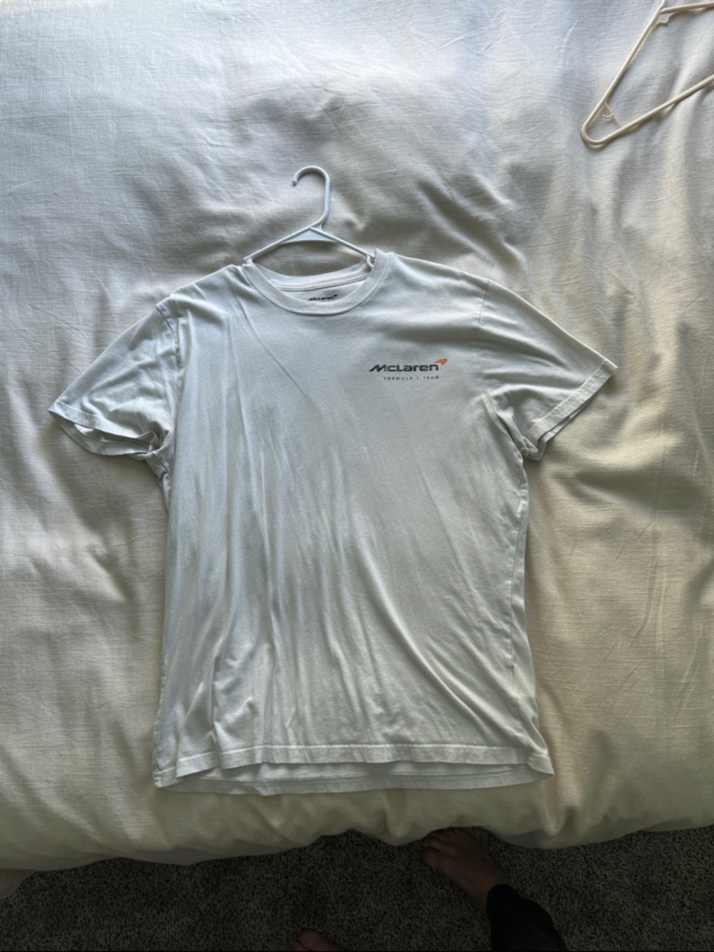 McLaren White Logo Short Sleeve Tee for Men